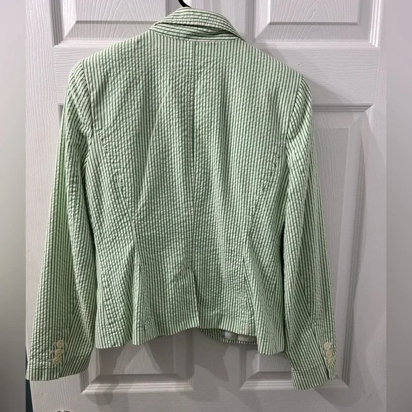 TOMMY HILFIGER Women’s Striped Seersucker Fitted Blazer size M - Picture 3 of 14